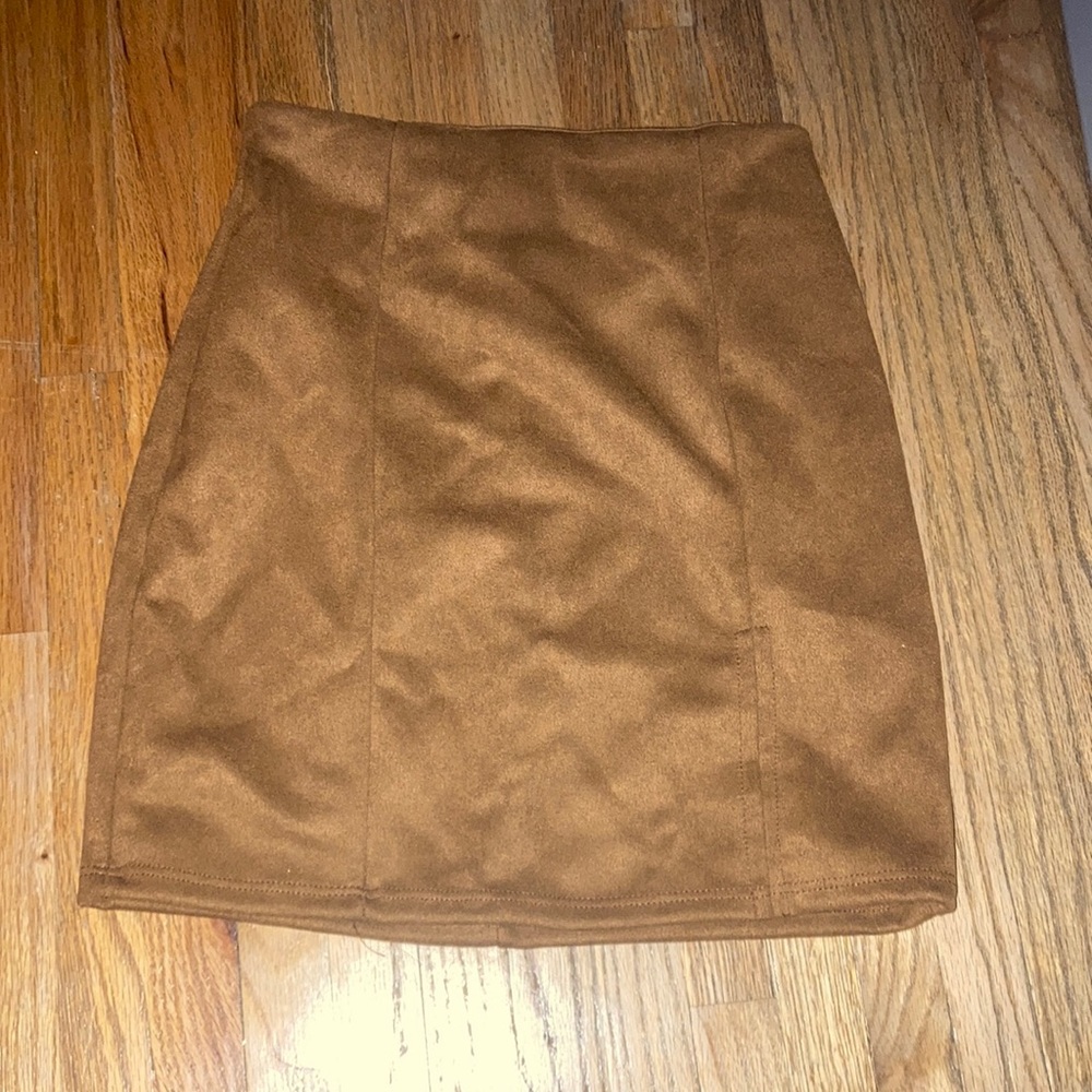 Suede mini skirt